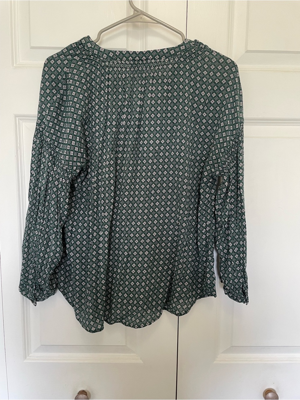 J. Jill Teal Green Printed Button-Front Blouse - Picture 5 of 11